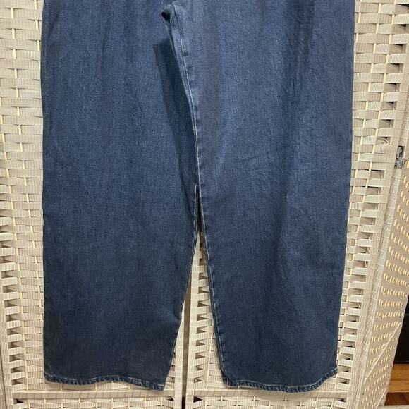Good American 90s PLEATED TROUSER JEAN Size 10/30 Indigo Blue Denim Wide Leg NEW - Picture 4 of 12